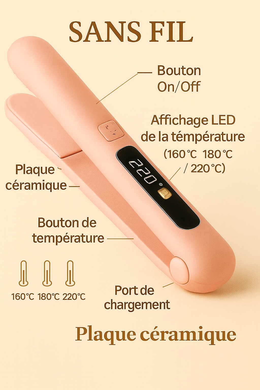 Lisseur sans fil - Beauté Nomade